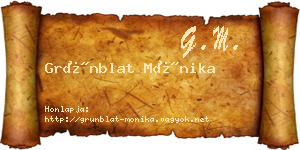 Grünblat Mónika névjegykártya